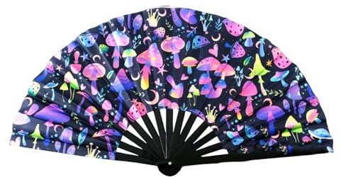 Setauoo Light up Hand Fan, Clack Hand Fan Light up Folding, Festival Accessories, Large Chinese/Japanese Party Favors Photo Props for Cooling, Dance, Decoration & Wedding
