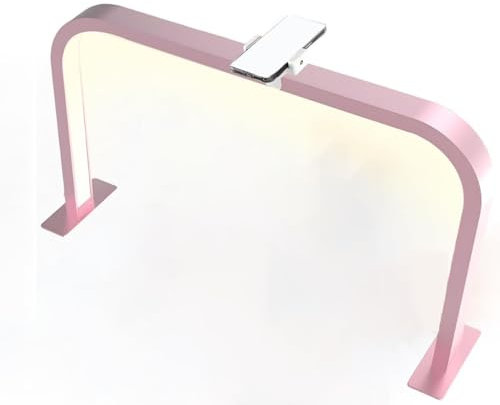 Dalumian Nail Table Arch Lamp with Phone Holder, Square Manicure Light Desk Lamp, LED Lash Light 3 Color Temperature, 3000K-6000K Dimmable, 45W(Pink)