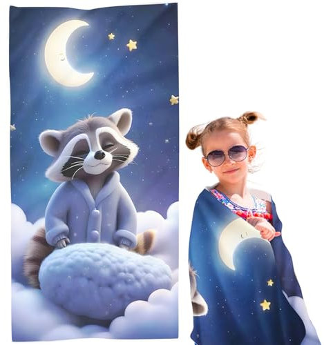 FABTOP Kleiner Panda Strandtuch 70x140cm,Bedrucktes Mikrofaser Badetuch Frottee-Süßer Panda