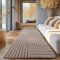 SIMPEX Skandinavischer Boho Teppich Einfarbig Beige 80x250 cm, Deko Teppich, Waschbar, 3D-Effekt, für Wohnzimmer und Schlafzimmer, Läufer