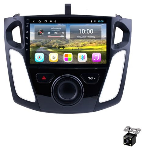 CrtTsks 2+32g,Android 12 Car-Play Radio de Coche para Ford Focus 2012-2015 Radio con Pantalla 9 Pulgadas Soporte EQ/SWC/Bluetooth/FM RDS/WiFi/GPS/Cámara de Visión Trasera+Mic