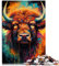 1000-teiliges Puzzle für Erwachsene Bison-Spielspielzeug mit passendem Poster und Quizblatt Geeignet für Teenager ab 14 Jahren 26x38cm
