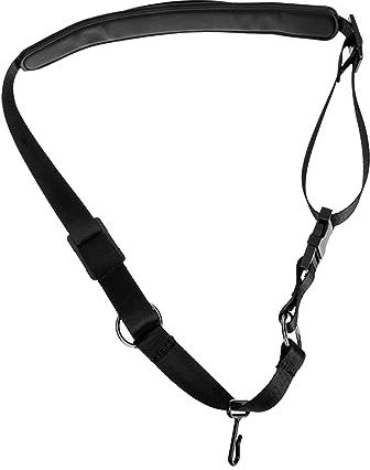 HAMPPLIES Saxophon Nackenband Gepolstert Verstellbar für Alt und Sopran Saxophon Harness für Musiker Bequemes Tragesystem für Erwachsene Schwarz