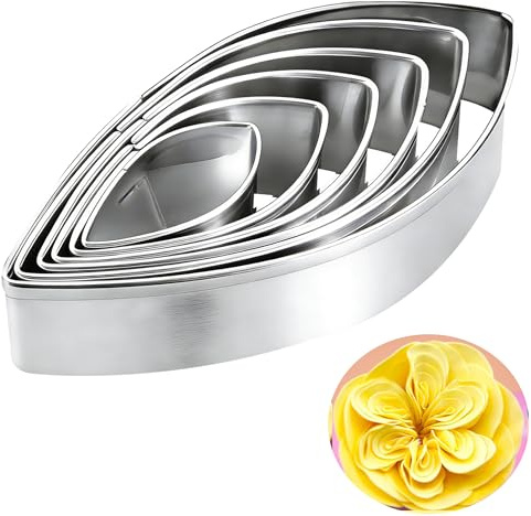 6pcs Flower Cookie Cutters, Stainless Steel Fondant Moulds for Baking | Create decorative shapes with Cake Decorating Tools, suitable for fondant, pastries, biscuits and homemade desserts