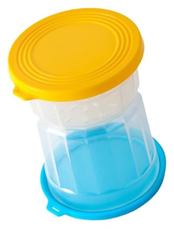 OEBUAFI Pot de Sablier D'olive, Pot Séparateur de Jus de Cornichon étanche pour les Amateurs de Cornichons et D'olives (Mélange jaune bleu)