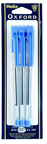 Helix Oxford Ballpoint Pens - Blue (Pack of 6)