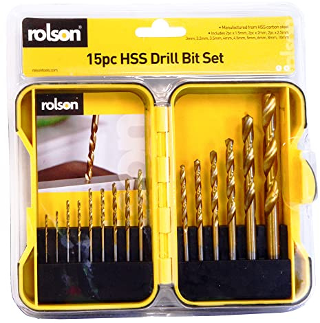 Rolson 48704 15 pc HSS Drill Bit Set