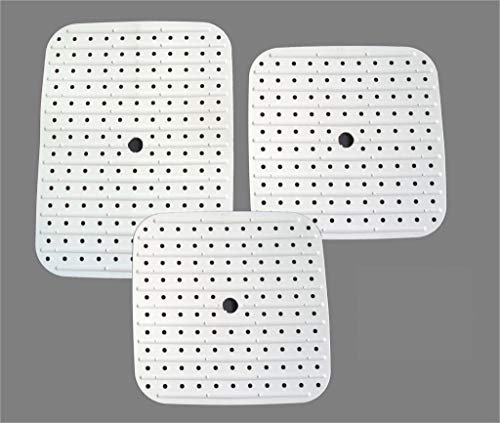 bama Set di 3 tappetini Morbidi per lavello, Colore: Bianco, Taglia Unica, 3 unità