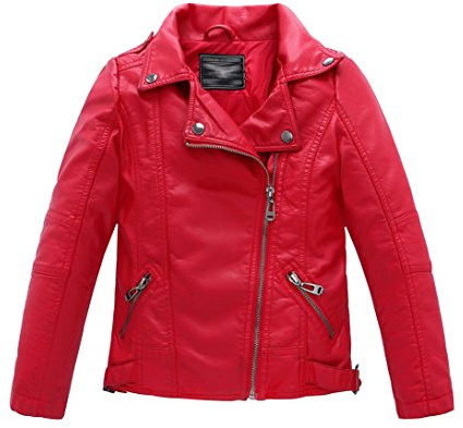 YoungSoul Giacche Ecopelle Bambino - Manica Lunga - Giubbotti Finta Pelle Moto Autunnali Invernali - Cappotti per Bambini e Ragazzi Rot 5-6T/Statura 125cm