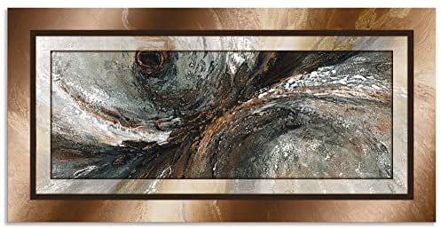ARTland Wanddeko Wandbild Alu Verbundplatte für Innen & Outdoor Bild150 x 75 cm Abstrakte Motive Formen Digitale Kunst Gold Gold Abstrakt 2 C6PK