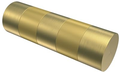 INTERDECO Gardinenstangen Endstücke Zylinder, aus Metall, Messing-Optik, für Vorhangstangen 20 mm und Innenlaufstangen, Typ 1120135, 2 Stück