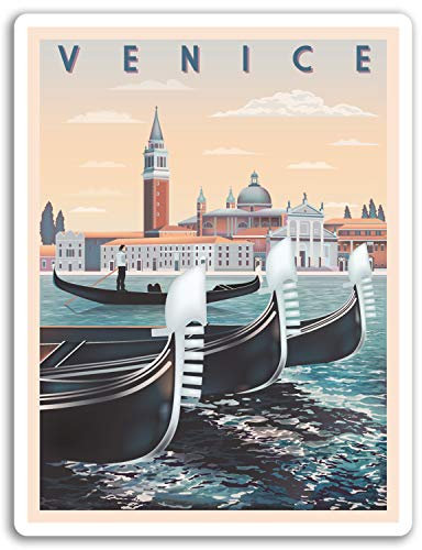 2 x 10 cm Venedig Italien Vinyl Aufkleber - Stadt Gondel Reise Laptop Gepäck # 17054 (10 cm groß)