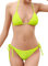 SHEKINI Bikini Damen Set Sexy Klassischer Triangel Rückenfrei Bikinioberteil Verstellbare Zweiteiliger Badeanzug Niedrige Taille Ruched Bikinihose für Frauen（M, Fluoreszierendes Gelb）