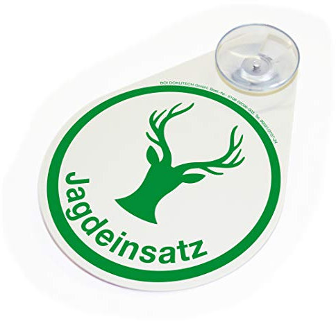 BOI DOKUTECH Hinweisschild Jagdeinsatz mit Saugnapf