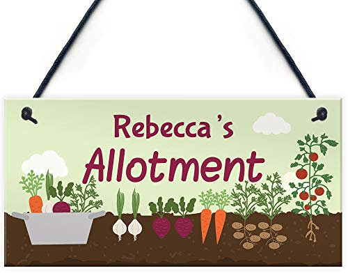 Red Ocean PERSONALISED Allotment Sign ANY NAME Garden Signs And Plaques Shed Sign Gifts