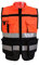 Warnwesten Hi Viz Warnwesten, 2-Band-Reflektierende Sicherheitsweste für Auftragnehmer, Sicherheitsweste, Outdoor-Arbeitsweste, Größe L-3XL (1 Packung, Orange, L)