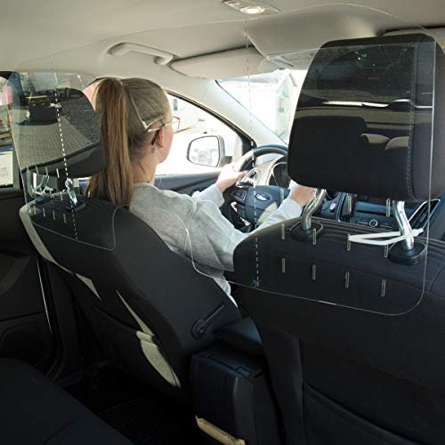WANDKINGS Spuckschutz Trennwand für Auto & Taxi, Van Kleinbus Großraumlimousine Großraumtaxi, Niesschutz Hustenschutz Virenschutz, Schutzscheibe 95 x 55 cm