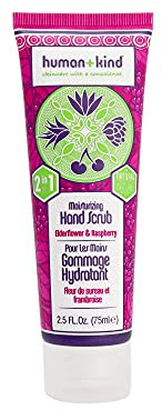Human+Kind Moisturizing Hand Scrub - Exfoliating Scrubber for Soft, Smooth Hands - Gentle Repair for Dry, Cracked, Peeling Skin - Shea Butter, Dried Raspberry Seeds, and Hydrated Silica - 75 ml