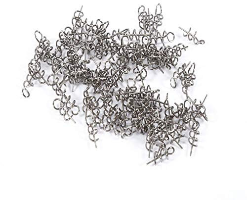 Nunafey Lure Bait Pin, 100PCS/Beutel Edelstahl Köder Spring Pin Lure Angelstift Spring Twist Lock Angelhaken Zentrierstift für Soft Lure