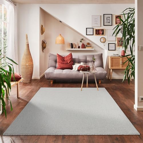 Carpettex Teppich Wohnzimmer Kurzflor Teppich Modern Einfarbig Design 120 x 170 cm - Creme, Waschbar, Extra Weich Flauschig für Küchen, Schlafzimmer, Kinderzimmer, Esszimmer, Flure