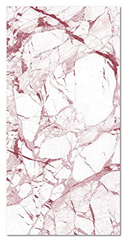 Panorama Tapis du Sol Cuisine Salle de Bain - Différentes Tailles - (Marbre Blanc et Rose 60x110 cm)
