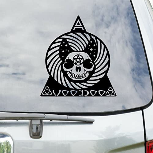 myrockshirt Voodoo Aufkleber Katze Pentagramm 15 cm Sticker Wandtattoo Autoaufkleber