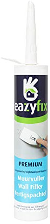 EAZYFIX® - Premium Fertigspachtel - Spachtelmasse Weiß für Wände, Holzleim Wandfarbe, Reparaturspachtel für Innen und Aussenbereich - 310ml