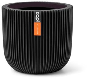Capi Europe - Blumentopf Kugel Groove Black & Gold - 9x8 - Schwarz - Öffnung Ø7 - Blumentopf für drinnen - BGVBL139