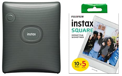 instax Square Link Smartphone Printer, Midnight Green Square Film, 5'er Pack (5x10 Aufnahmen)