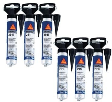 Lot de 6 colles mastic marine SIKA Sikaflex 291i - Noir - Mini recharge 70ml