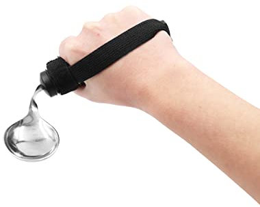 KMINA - Bendable Spoon for Elderly, Curved with Grip Handle, Adaptive Eating Utensils, Padded Cutlery, Ergonomic Adults