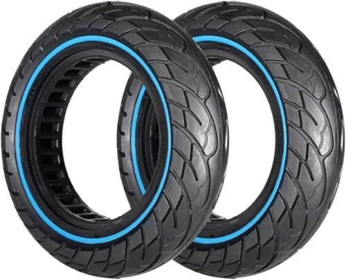 G.V.SHOP® 10X2.5 Zoll 45MM Vollgummirad für Elektroroller Scooter Scooter, Vollgummi, Kompatibel mit NINEBOT G30 Max, Xiaomi PRO 4, Anti-Rutsch, Vollgummireifen, 60/70-6.5 (Blau 2pcs)
