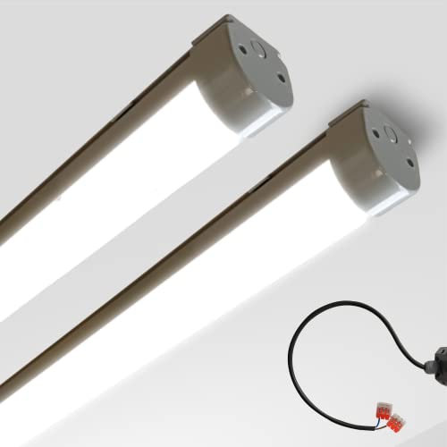 IVYLUX Tube Light, Batten Light 36W, 4FT - 1200mm IP65 (6500K Cold White) High Efficiency Wall Ceiling Mount for Kitchen Garage Workshop Shed 2 Pack