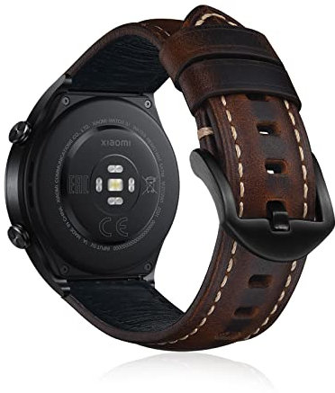 KeeFos 22mm Correa para Xiaomi Redmi Watch 5 Active/Redmi Watch 5 Lite/Watch S3/Watch 2 Pro, Pulsera de Cuero Banda para Amazfit Bip 5/GTR 3 Pro/GTR 4/GTR 3 - Marron Oscuro