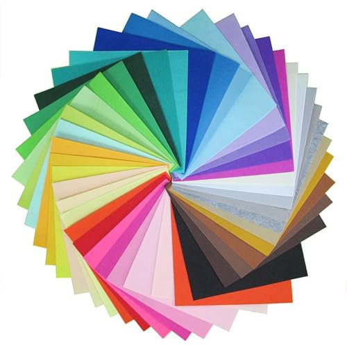 40 Farben 10CM*10CM Filzstoff,Bastelfilz,Filz zum Basteln,Filz Zum Nähen,Polyester Felt Fabric Basteln Farbig Filz Blätter Filzplatten Filzbögen Nähen DIY Handwerk,Bastelfilz Farbig Filz Blätter