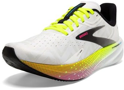 BROOKS Herren Hyperion Max Sneaker, White/Black/Nightlife, 43 EU