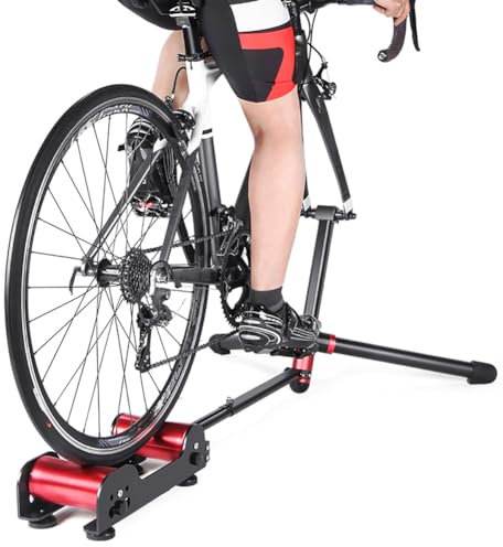 MegLob Faltbarer Fahrradtrainer, Fahrradtrainer Mit Festem Vorderrad, Fahrradtrainern Mit Aufbewahrungsbeutel, 5 Magnetische Widerstände Verstellbare, Intelligente Fahrradtrainer