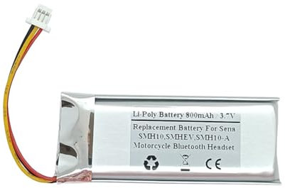 STARTONG Batterie de rechange 800 mAh 3,7 V pour casque Bluetooth de moto Sena SMH10, SMHEV, SMH10-A DEN-702050PCN-S