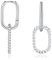 Loutade Convertible Link Earrings for Women, 925 Sterling Silver Paperclip Link Chain Earrings, Geometric Silver Double Oval Drop Hoop Earrings, Hypoallergenic Simple Silver Sleeper Hoop Earrings