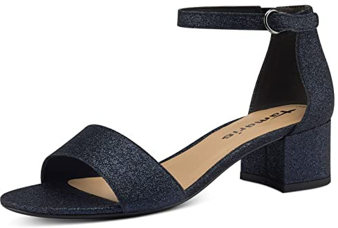 Tamaris Sandales à talons pour femme 1-28295-42 - Bleu marine glam - Taille 42 EU, Navy Glam, 42 EU