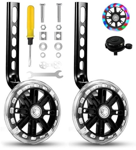 INHEMING Kids Bike Stabilisers, Universal Cycle Training Wheels,Stabilisers for Childs Bike,Wheel Stabiliser，Cycling Training Wheels