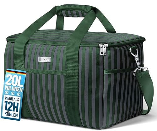 HOEL Bolsa isotérmica plegable de 20 l – Térmica aislada – Impermeable y antigoteo – Aislante para coche y compras – Pícnic