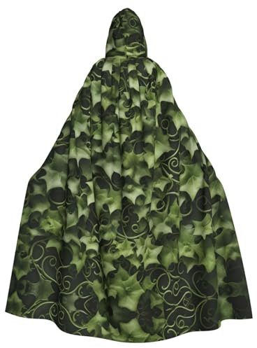 PYJWYFMY Cape à capuche unisexe en velours pour adultes, motif tourbillons floraux, lierre