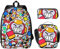 LWZPKQLVR 3d Brawl In The Wilds Bedrucktes Rucksack-Set Mit Gepäckanhängern - Individuelles Gaming-Design Für Studenten, Leicht Und Wasserfest (17 Zoll + Lunchbag + Federtasche)