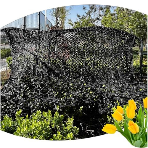 Filet De Camouflage Militaire Renforcé, Filet D'ombrage Pergola, Filet De Camouflage Protection Solaire, Toile D'ombrage en Oxford 210D, Filet De Camouflage Chasse Extérieur,black-4x8m(13*26.2ft)