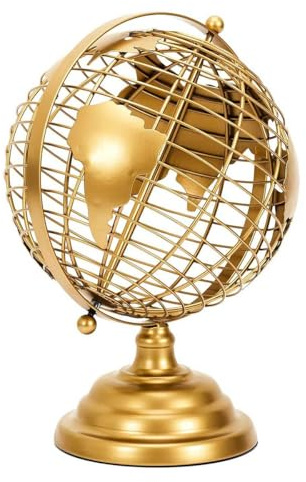 Paris Prix Globe Terrestre en Métal Monde 28cm Or