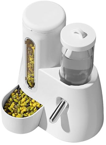 Hamster Wasserspender | Automatischer Futterspender Käfig Wasserflasche - 2 in 1 Frettchen Käfig Zubehör, Futterbehälter Auslaufsicher für Kleintiere