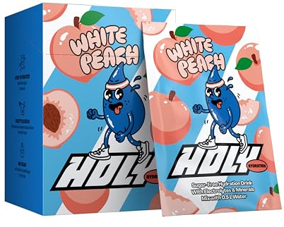 HOLY Hydration 10er Probier-Box 'White Peach' mit Pfirsich Geschmacks Pulver | 10 Portionen mit wertvollen Elektrolyten & Mineralstoffen | Hydration Drink | Vegan mit 100% natürlichen Fruchtaromen