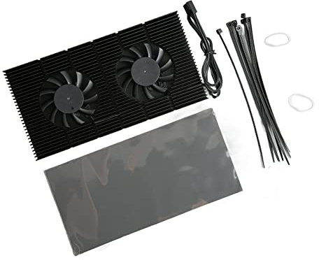 GPU Backplate Kühler Aluminiumlegierung Fast Kühlkörper Speicherkühler mit Dual -Lüfter -Design für RTX3090 3080 3070 Grafikkarten