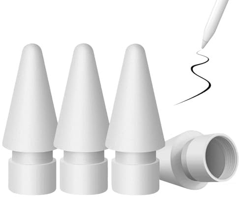 FENGRUI 4 Pack Tips Compatible with Apple Pencil Tip 1st Gen and 2nd Generation Nib,High Sensitivity Pencil Nibs Replacement Tips,White Nibs Accessories Suitable for Pad Pencil Nibs